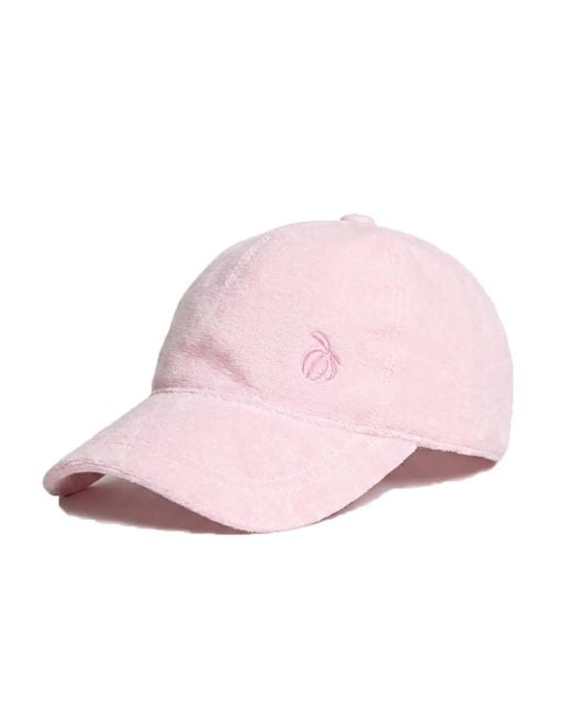 Maison Tangerine Pink Terry Cotton Baseball Cap Soft