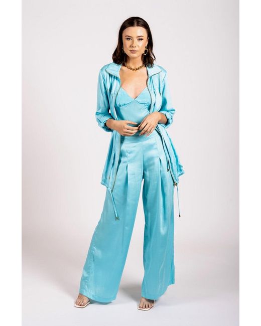 Why Mary Blue Aqua Lightweight Parker Jacket