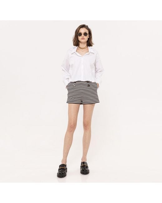 Nissa Black High Waisted Shorts Printed
