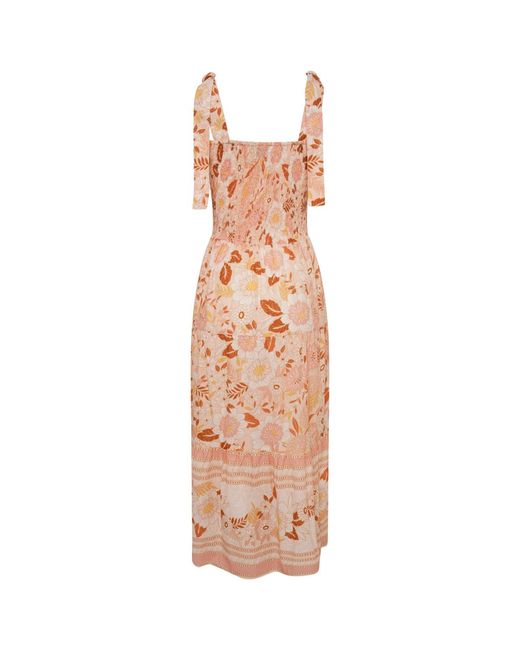 LAtelier London Orange Celia Floral Retro Print Midi Sundress