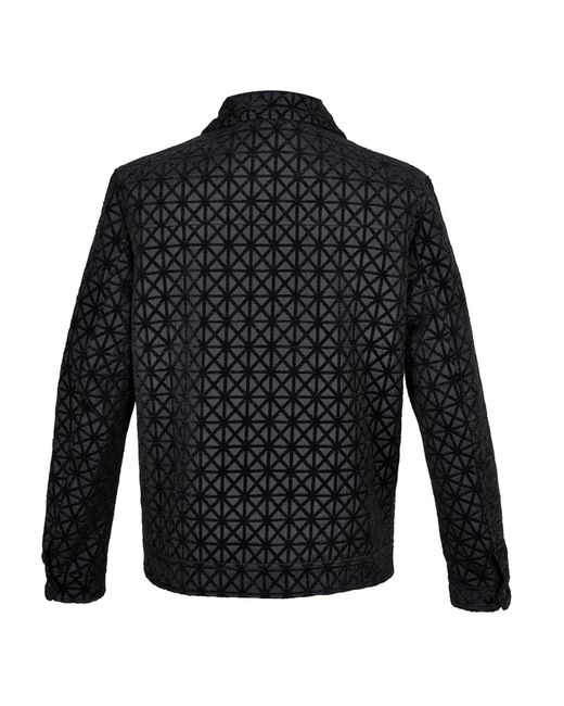 DAVID WEJ Black Kensington Luxury Velvet Jacquard Aviator Set for men
