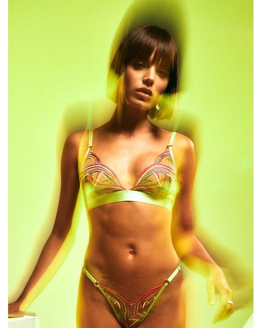 Somewhere Never Green Disco Deco Triangle Bralette