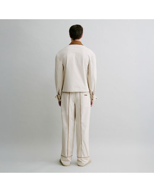 Luroq London Natural Neutrals Contrast Detail Shirt for men