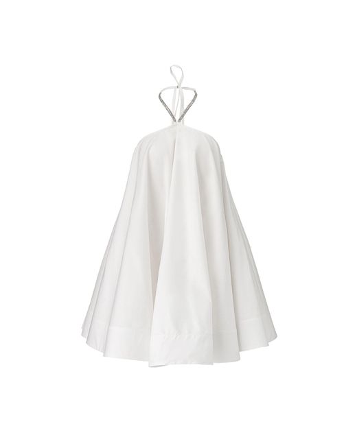 MOOS STUDIO White Babydoll Halterneck Mini Dress