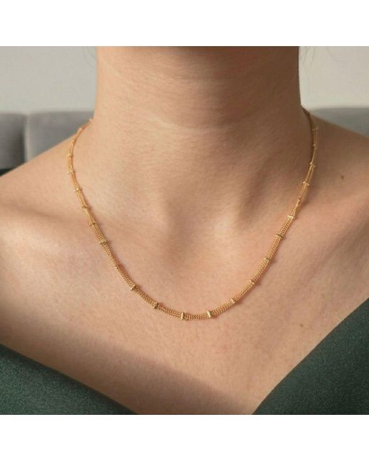 Harfi Metallic Vermeil Double Chain Minimalist Layering Necklace