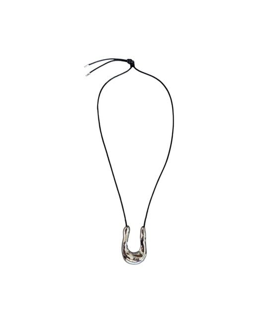 London Atelier Byproduct Metallic Wish Bone Geometric Pendant Necklace