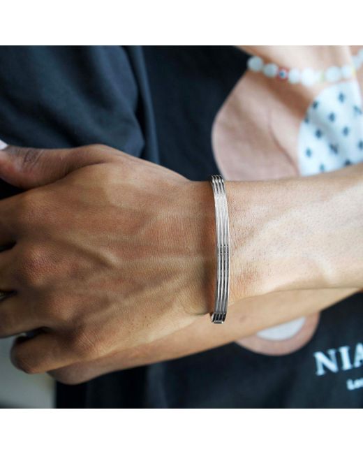 Nialaya White Gentleman Bangle for men