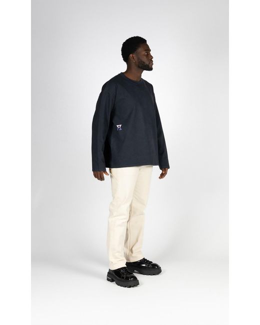 Achilles and the Tortoise Blue Long Sleeve Tee Stone for men