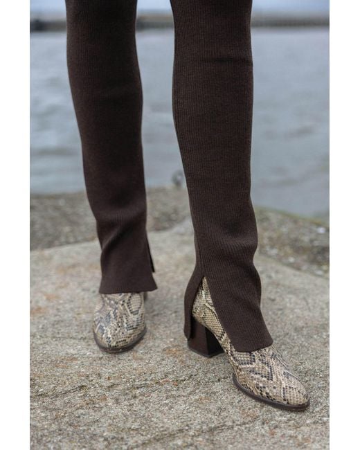 SALANIDA Brown Barra Ribbed 100% Merino Leggings Chocolate