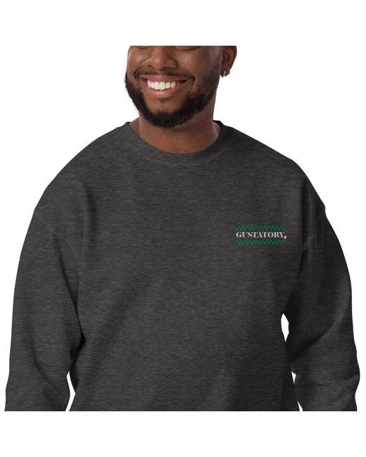 Anchor and Crew Gray Heather Gustatory Have A Good Day Cotton Blend Embroidered Sweatshirt for men