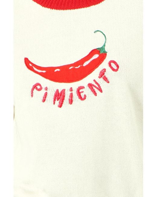 Yumi' White Ivory Chilli Cotton Knitted Top