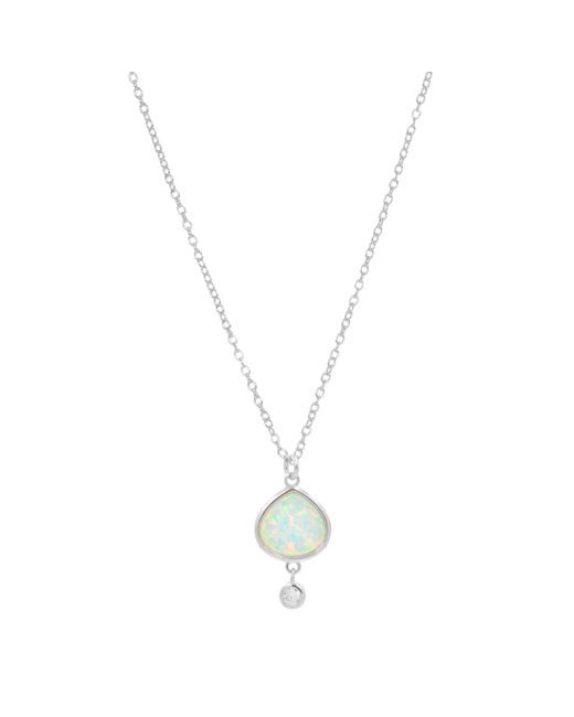 KAMARIA Metallic Best Friend Opal Pear Necklace With Crystal Drop