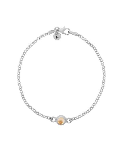 Nellou Jewellery Metallic Citrine Birthstone Gem Dot Bracelet Sterling
