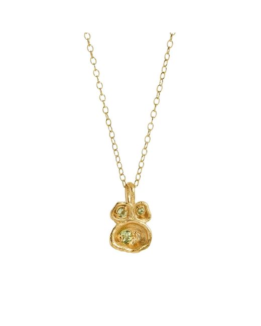 Claire Hill Designs Metallic Peridot Lichen Pendant Necklace