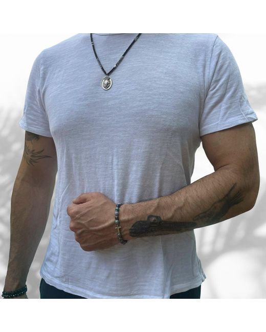 Ebru Jewelry Metallic Sterling Cross & Mystic Indian Agate Beaded Bracelet for men