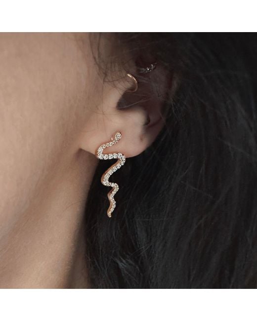 IN CAUDA VENENUM Metallic Nahash Earrings