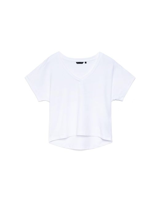 Weartwo London White Athena V-Neck, Short Sleeve Top