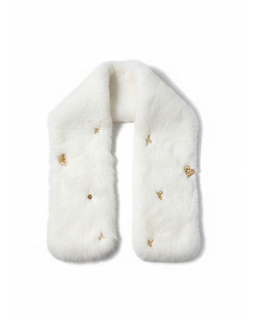 ADIBA White Forest Hand Beaded Shawl Scarf