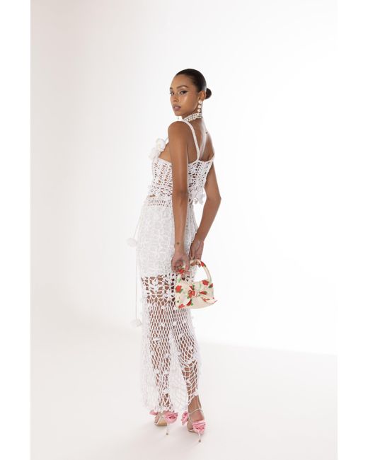 Andreeva White Vanilla Handmade Crochet Skirt