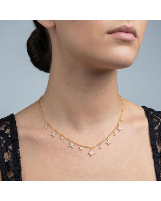 Uchi and Soto Metallic Kinmokusei Floral Necklace