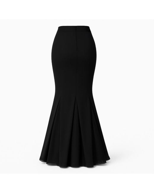 Modista Thirty-One Black Elegant Mermaid-Hem Maxi Skirt