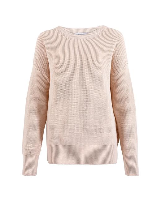 Paul James Knitwear Pink Neutrals Cotton Ribbed Crew Neck Tiffany Jumper