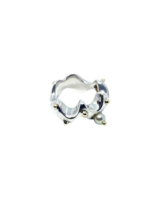 Tg-Jewellery by Tamara Gervasio Metallic Sea Slug Ring – Sterling With Pearl