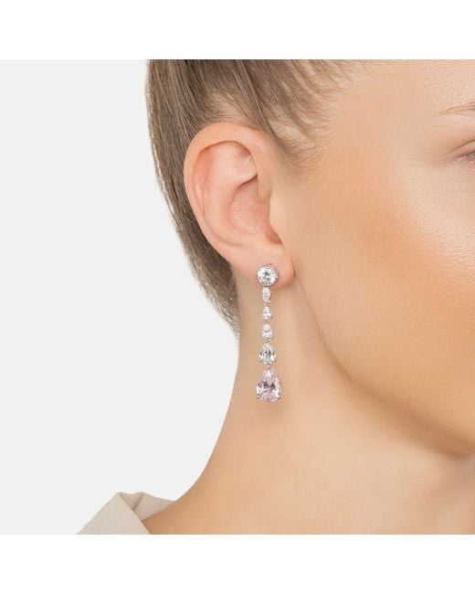 Latelita London White Bardot Morganite Drop Earrings