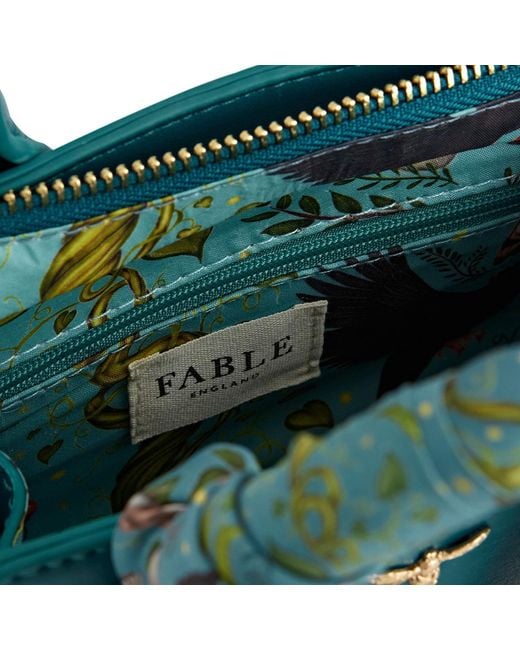 Fable England Green Fable Into The Woods Mini Teal Tote