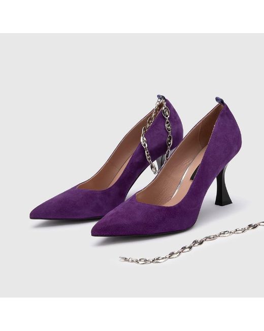 Ilvi Purple Halltor Suede Leather Pump