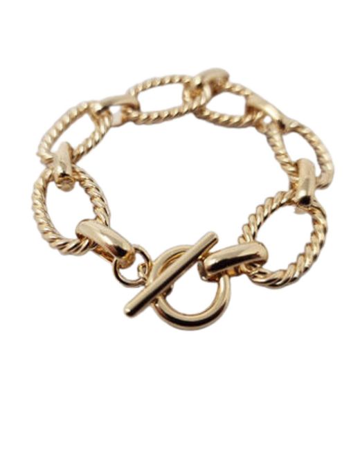 Harfi Metallic Vermeil Textured Paperclip Link Bracelet