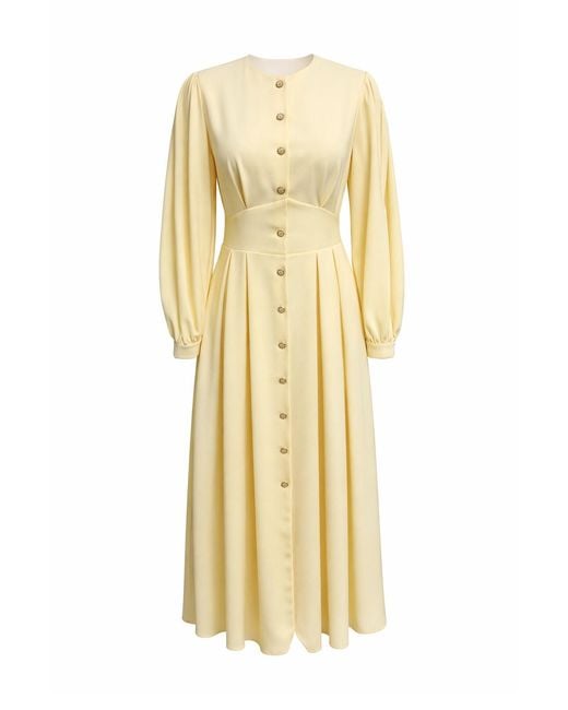 Exquise Metallic Neutrals Nori Long Sleeve Midi Dress –