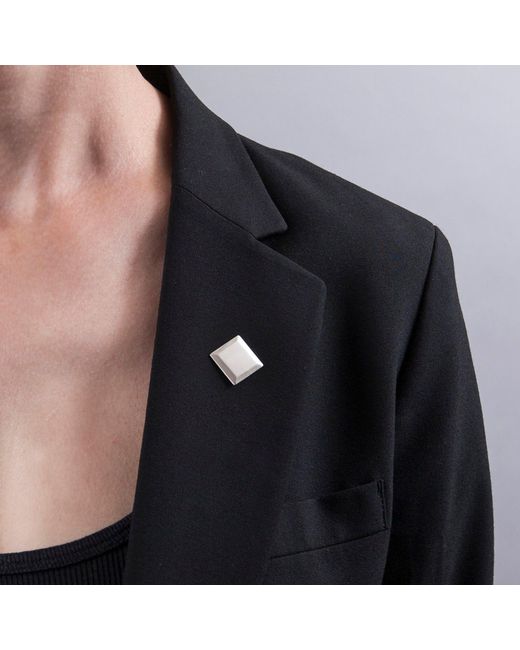 Edge Only White Bevelled Square Pin Sterling for men
