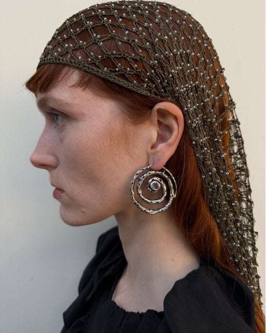 GYUNIA Metallic Vortex Hoop Earrings