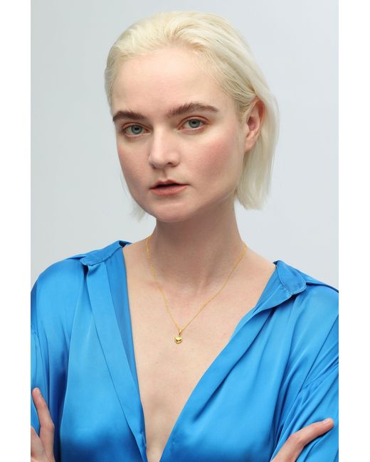Classicharms Metallic Vermeil Carved Heart Pendant Necklace