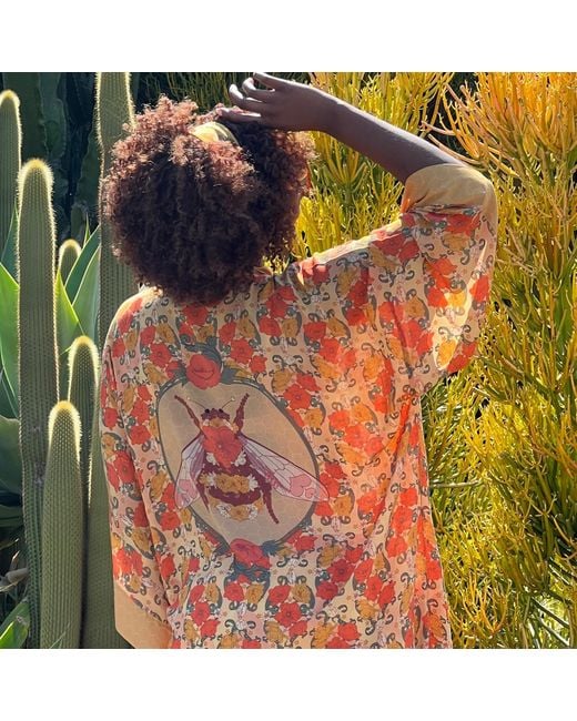 Henelle Orange Day Bloom Kimono