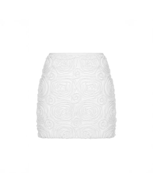 Herfetch White Mini Bloom Skirt