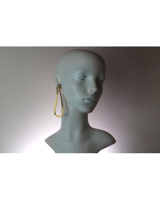 Vicki Sarge Black Chain Loop Earrings