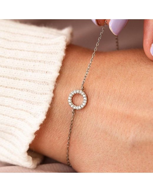 Spero London White Circle Bracelet & Stud Set