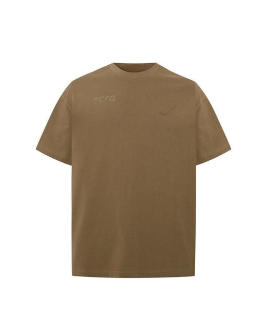 Pcfg Green Oversized Tee With Emboss Detail for men