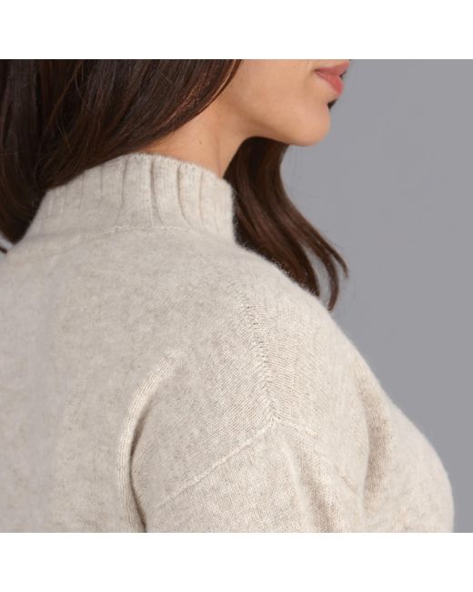 Paul James Knitwear Pink Neutrals Lambswool Lola Grown On Neck Jumper