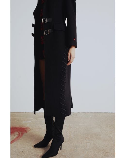 Pcfg Black Your Itch Cashmere Blend Long Overcoat