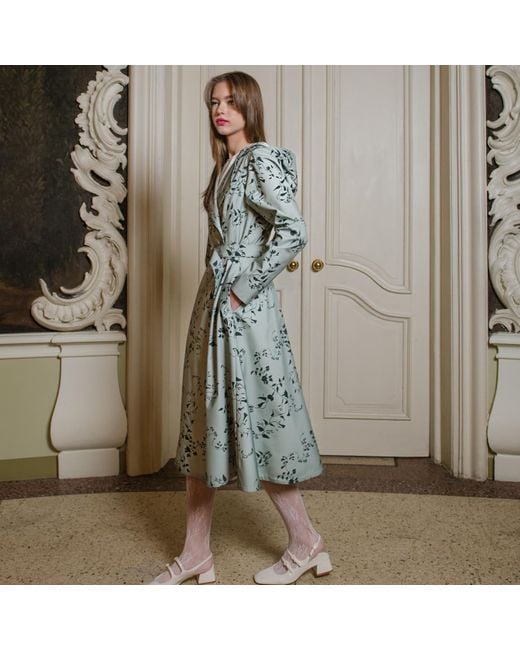 RainSisters Blue Light Trench Coat For Spring: Minty Meadow