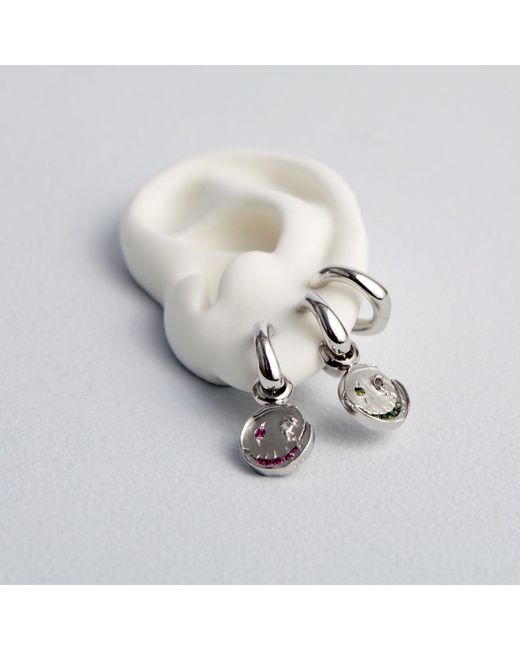 Kasun Metallic Smile Hoop Earrings – June – Moon Stoone