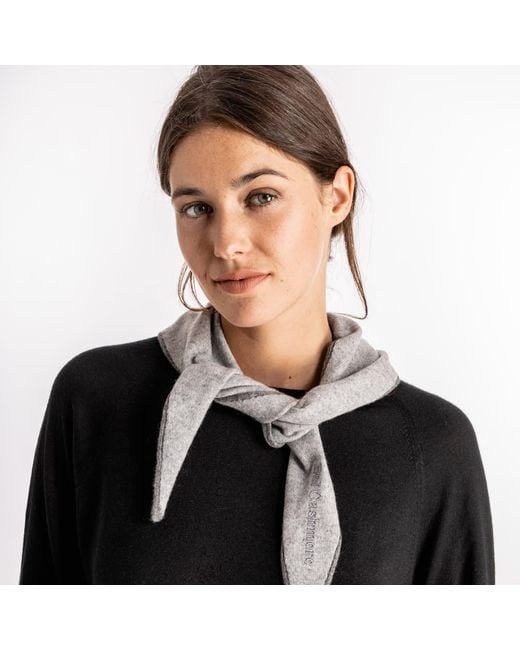 Bel Cashmere Gray Cashmere Triangle Scarf