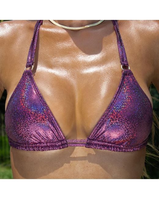 Enez Swim Purple Eden Triangle Bikini Top