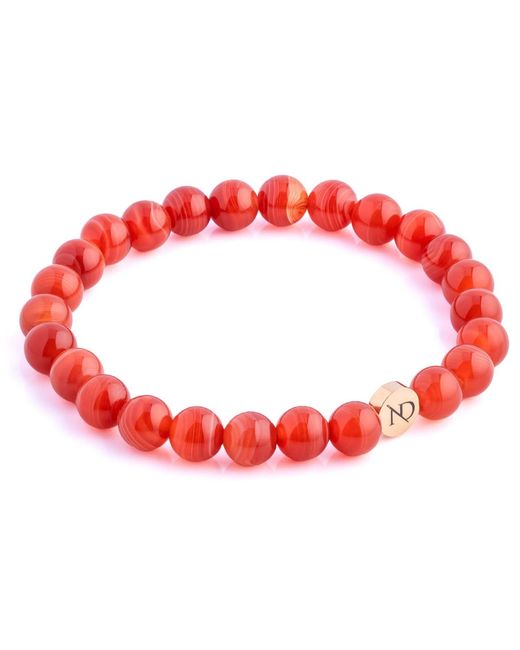 N'damus London Red Carnelian Gemstone Bracelet for men