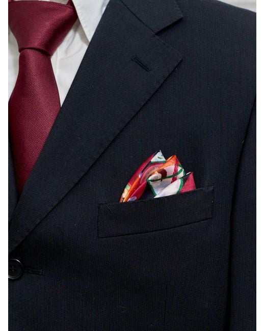 Lost Pattern Blue Party Time Silk Pocket Square for men