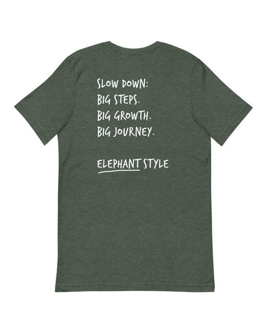 Anchor and Crew Green Forest Think Ocean Elephant Aspirations Cotton Embroidered T-Shirt