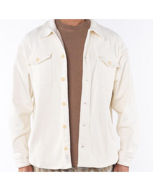 Ariko Natural Cream Bucky Split Hem Shirt Jacket